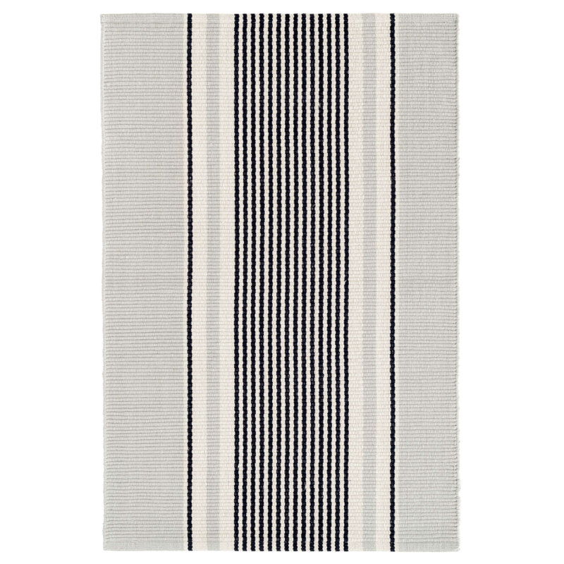 Dash and Albert Rugs Gunner Striped Handmade Flatweave Cotton Gray